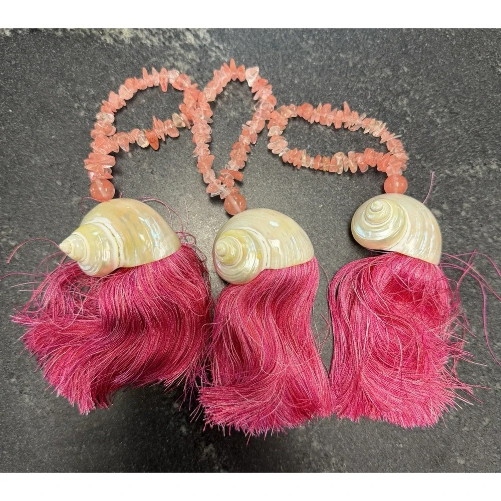 Lot 8 Handmade Shell Tassel Ornaments Coastal Beach Christmas Tree Decor‎ 7